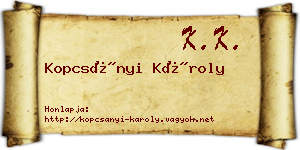 Kopcsányi Károly névjegykártya
